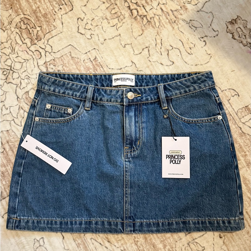Princess Polly Classic Blue Denim Mini Skirt